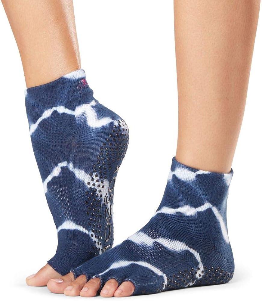 ToeSox Grip Pilates Barre Socks – Non Slip Ankle Half Toe for Yoga & Ballet : Clothing