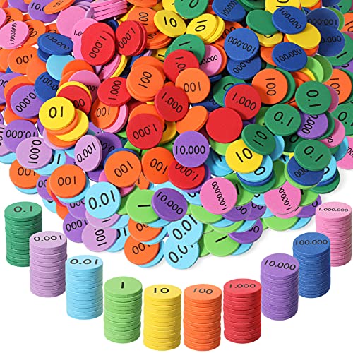 Place Value Disks 10 Values Decimals to Whole