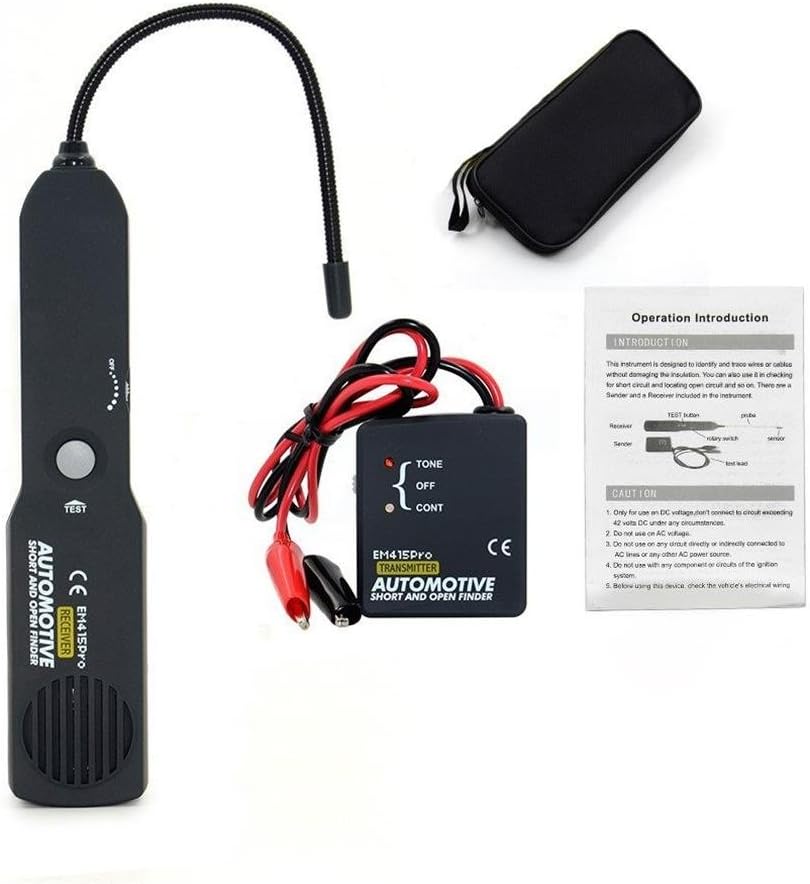 VECANCE Universal Automotive Cable Wire Tracer Diagnose Tone Line Short & Open Circuit Finder Tester - DC 6-42V Car Repair Diagnostic Detector Tool Set