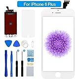 Flylinktech for iPhone 6 Plus Screen Replacement, Compatible with iPhone 6 Plus LCD Screen & Repair Tool Kit (White, 5.5Inch)