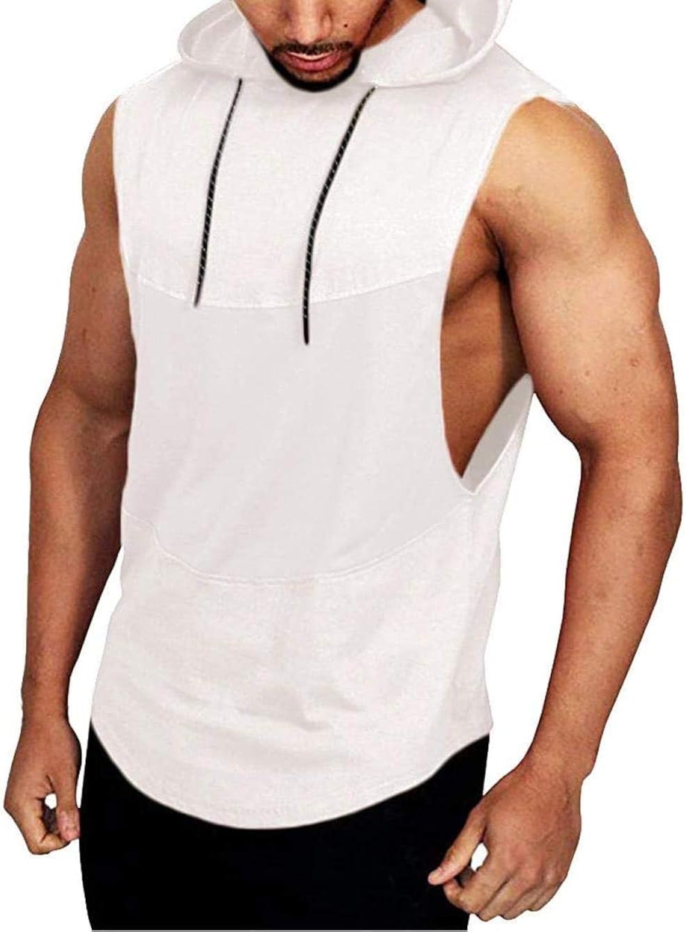 Herren Tank Top,Hooded Tank Top Männlich Sport Freizeit Weste