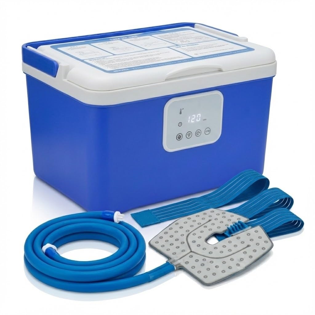 Photo 1 of [CBL] Programmable Cold Therapy Machine, 13-Quart Ice Water Circulation System with Quiet Pump, Timer & Flow Control, Knee Wrap Included, Post-Surgery Pain Relief & Sports Injury Recovery