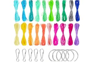 Acrsikr String Gimp Plastic Lacing Cord for Bracelets Scoubidou Craft Kits 20 Colors