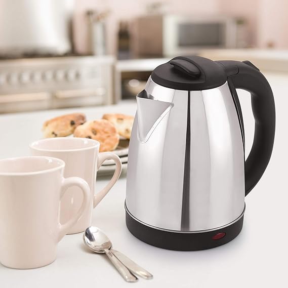 JUST 4U Stainless Steel Electric Kettle | Auto Shut Off Multipurpose | Extra Large Cattle Electric with Handle Hot Water Tea Coffee Maker Water Boiler, Boiling Milk (2 Liter)
