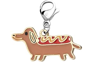 WSNANG Dog Owner Gifts Dachshund Pendant Zipper Pull Charm With Lobster Clasp Dachshund Dog Lover Gifts