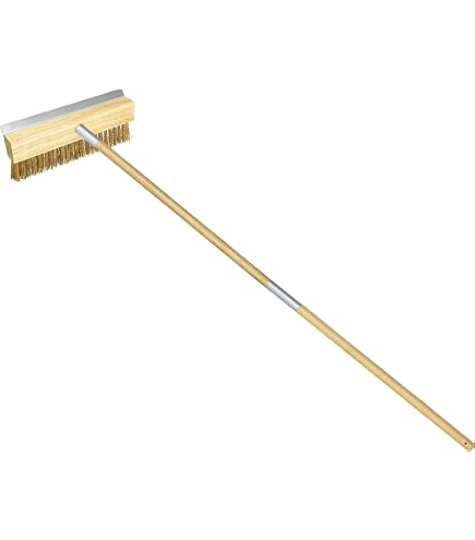 thumbnail interactive-video image 1 of 39” FDG Pizza Oven Brush With Wood Handle – Metal Bristles & Scraper (Professional Quality) 1 of 3