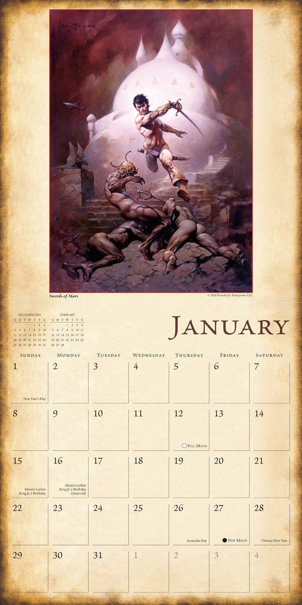 The Fantasy Art Of Frank Frazetta 2017 Wall Calendar on Galleon Philippines