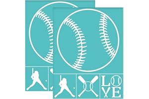OLYCRAFT 2Pcs 11x8.6 Inch Self-Adhesive Silk Screen Printing Stencil Baseball Pattern Mesh Transfers Stencil LOVE Letter Silk Screen Stencil for Painting on Wood DIY T-Shirt Fabric