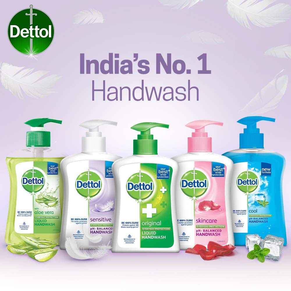 Dettol Liquid Sensitive Handwash - 200 ml with Free Dettol Original Liquid Hand Wash Pouch - 175 ml (Any Variant) : Beauty