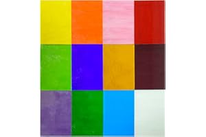 KIPHEPI 12 Sheets,Stained Glass,4 x 6 Inch Cathedral Art Glass for Mosaic Crafts Supplies, Assorted Colors Glass Sheets for Stunning Stained Glass Projects,Transparent