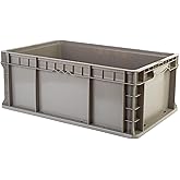 Hudson Exchange 24 x 15 x 9" (3 Pack, 10.5 Gallon) Straight Wall Handled Storage Container Tote, Gray/Brown