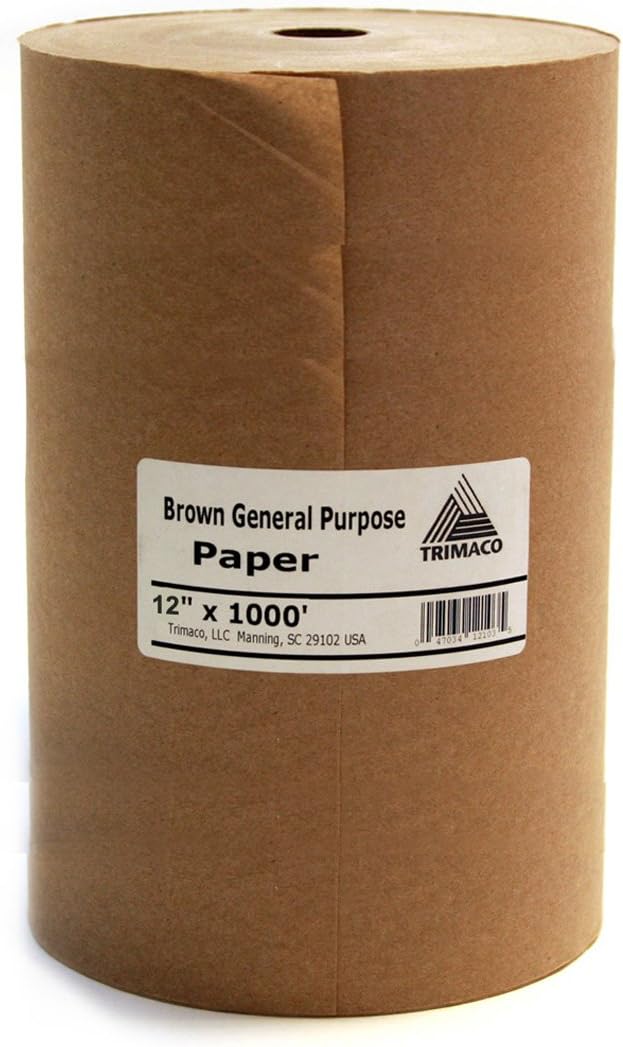 12-inch x 1000-feet Brown General Purpose Masking Paper - Sandpaper Sheets - 