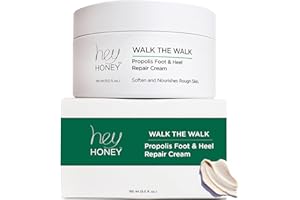 Hey Honey Walk the Walk Propolis Foot & Heel Cream for Dry, Cracked Feet | 72-Hour Hydration, Callus Remover & Odor-Fighting Moisturizer with Honey & Urea | 5 oz
