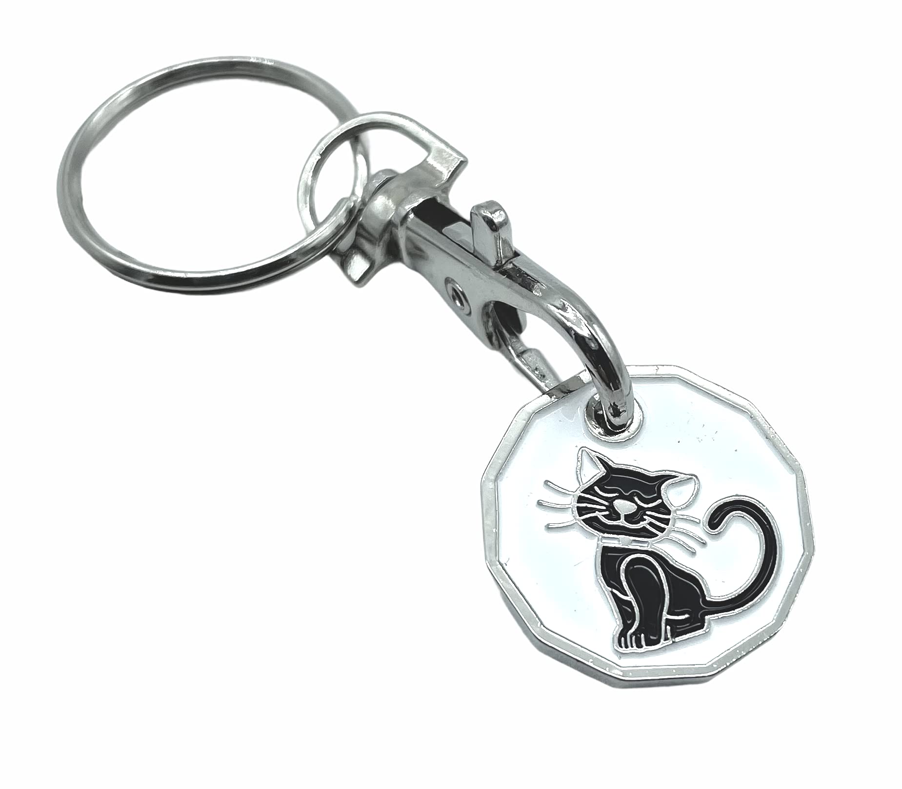 JAM2DAY Trolley Token Keyring - £1 Coin (Black Cat)