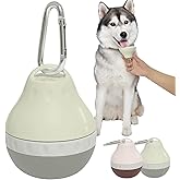 Portable Dog Water Bottle with Hanging Buckle for Dog Outdoor Activities, 200ML Leak-Proof Dog Food Storage Container with Foldable Silicone Body & Easy-Clean Design, Grey