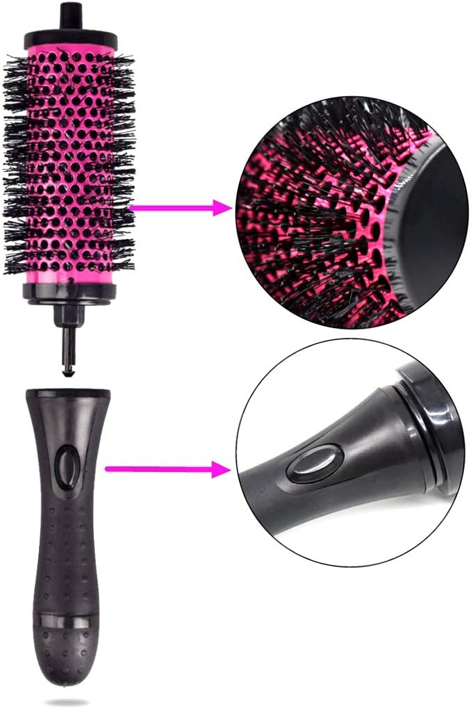 LIGICKY Blowout Brush Set including Detachable Barrels Round Brushes Hair Styling Tool, 1 Handle 6 Barrels, Small Medium Large - Image 3