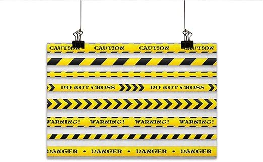 Amazon Com Yellow Simulation Oil Painting Cautionary Tapes