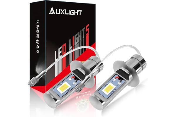AUXLIGHT H3 LED Fog Light DRL Bulbs, 3000 Lumens Extremely Bright Bulbs Replacement for Cars, Trucks, 6000K Xenon White