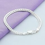 ATJC Fashion 925 Sterling Silver Twist-linked Bracelet Charm Chain Women Jewelry Gift