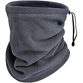 UUYYEO Fleece Neck Warmer Winter Neck Gaiter Ski Tube Scarf Cold Weather Face Cover Thermal Face Mask Windproof Face Covering Grey