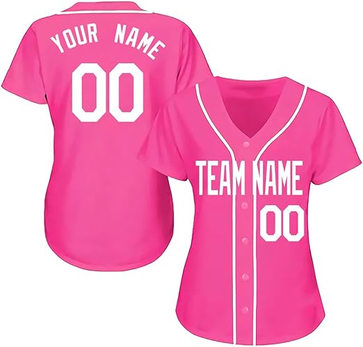 pink and black baseball jersey