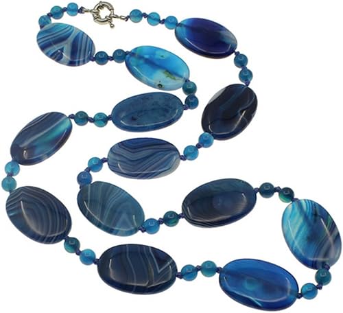 TreasureBay FAB 68cm/27″ Agate Gemstone Necklace chain With Spring Ring Clasp