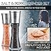 Salt & Pepper Grinder Set with 220 gr Salt Set By DIAMKITCHEN Stainless Steel Himalayan Spice Mill Pair + BONUS: Replacement Glass + 110gr Black Pepper 2 Handheld Grinder Set With Ceramic Blades