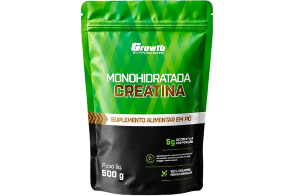 Growth Supplements - Creatina 500g Pouch Treino Musculação Dieta Alta Performance - Growth Supplements