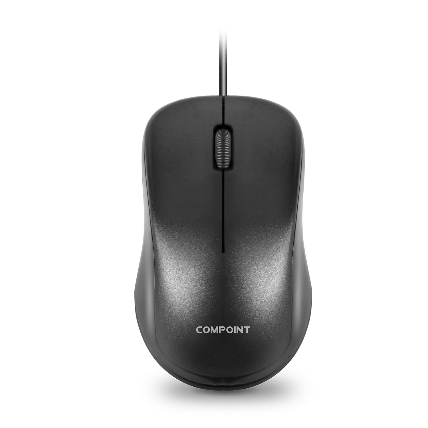 Compoint Wired USB 2.0 Computer Mouse - Ambidextrous Optical Wired Mice for Laptop, Computer, Macbook, Gaming, Working - 2.4Ghz Small Silent Black 1000 DPI Mouse with 3-Buttons and Scroll Wheel