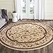 SAFAVIEH Lyndhurst Collection Area Rug - 8' Round, Ivory & Ivory, Traditional Oriental Scroll Design, Non-Shedding & Easy Care, Ideal for High Traffic Areas in Living Room, Bedroom (LNH322A)