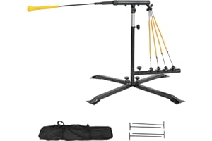 ASDJAKZP Baseball Swing Trainer, Portable Batting Swing Trainer with Storage Bag, Practice Training Equipment with 4 Elastic 