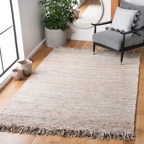 SAFAVIEH Vintage Leather Collection Area Rug - 6' x 9', Beige & Multi, Handmade…