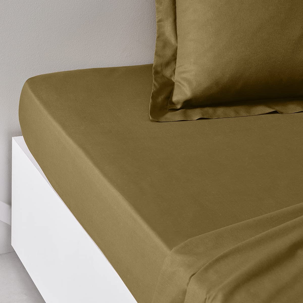 TODAY Essential Single Fitted Sheet 90 x 190 cm 100% Cotton Plain Bronze