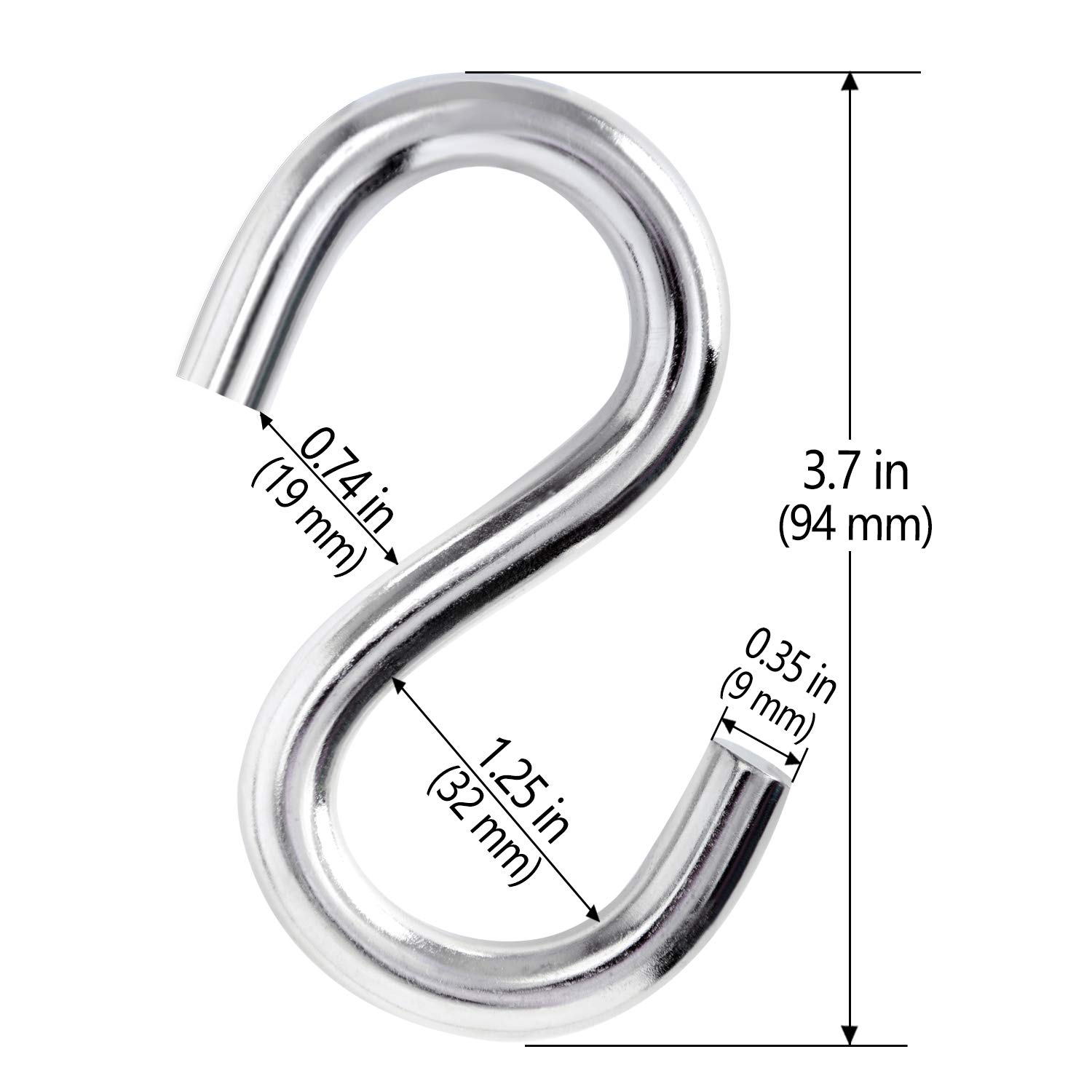 Hammock Coat Rack Bathroom Storage Bag Storage Heavy Duty S Hooks Black S Shaped Hooks Shelves Hooks for Hanging Hanging Hooks Plant Hanger Small Hooks tie Hanger Wall Hook Utility Hooks (4 Pack)