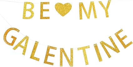Amazon Com Qttier Be My Galentine Gold Glitter Banner Happy