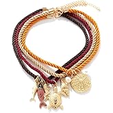 LUREME Ocean Boho Necklace - 4-Layer Statement Necklace with Fish, Turtle & Conch Pendants for Women (nl006373)