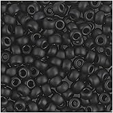 Miyuki 6/0 Round Seed Beads Matte Black 20g Tube, Miyuki Code 401f