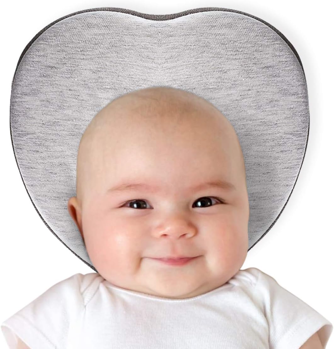 Baby Pillows, Flat Pillow Baby Head Shaping Pillow, Sleep Pillow for Infants, Prevention Flat Head Syndrome Baby Memory Foam Pillow for Newborn Baby