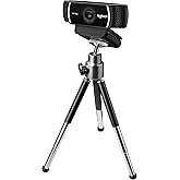 Logitech HD C922 Pro Webcam, 1080p Camera for Streaming Gaming Sessions, Background Replacement, Tripod Included