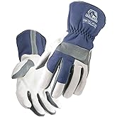 Black Stallion (T50 Premium Grain Goatskin & Flame-Resistant Cotton TIG Welding Glove, Kevlar Stitching, Abrasion Resistance, DragPatch Side Reinforcement, Medium