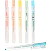 M&amp;G Retractable Highlighters, 5 Pack Pastel Chisel Tip Highlighter Pens, No-Bleed Quick-Dry Marker Set in Assorted Colors, Cute Aesthetic Study Supplies &amp; Accessories for Journaling, Bible, School