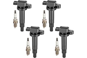 BDFHYK Ignition Coil Pack UF316 and Iridium Spark Plug 7090 Compatible with Toyota Prius 2001-2008 Toyota Echo 2000-2005 Yaris 2006-2014 Scion xB 2004-2006 Toyota Oem Coil Pack 1.5L L4 Set of 4