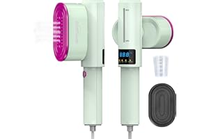 WESTSWAN Portable Travel Steamer for Clothes, Fast Wrinkle Remover Garment Steamer for Home & Travel, 2-in-1 Iron & Steam with 90°Rotatable Head, Handheld Iron Steamer with LCD Temperature Display