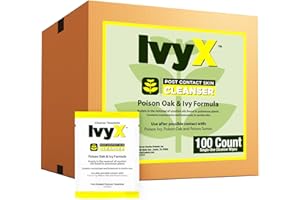 CoreTex Ivy X Post-Contact Poison Ivy Wipes - Pack of 100 Single-Use Barrier Wipes to Assist in The Removal of Rashes - Also 