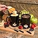 Evelots Fondue Mugs,2 Mugs,4 Forks & 8 Votive Candles-Minor Defects-Black