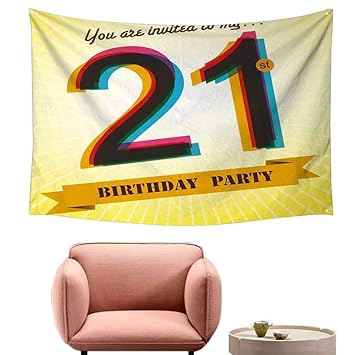 Amazon Com Bedroom Tapestry 21st Birthday Invitation To An