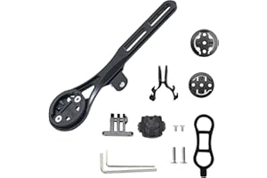 SYLCXX Out Front Aero Integrated Handlebar Combo Mount for Garmin Edge, GPS Bike Computer, Wahoo, Bryton, Cateye, GoPro Full Range and Flashlight, Cycling Computer Extended Mount