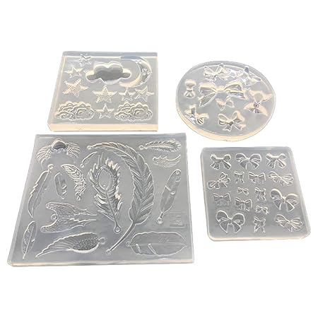 Qinlee Epoxy Silikonform Set Bow Mond Sterne Federflügel Form Kristall Tonform DIY Schmuck Haarnadel Anhänger Dekoration Craf