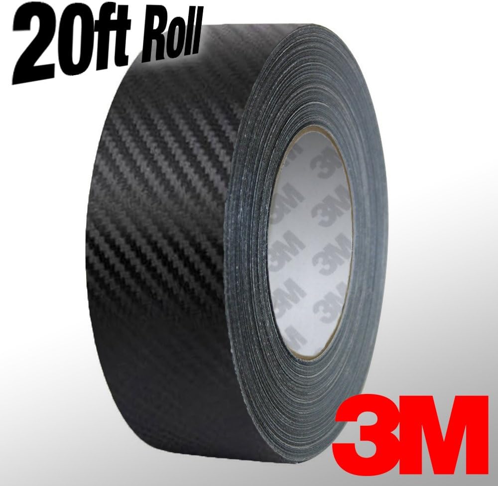 VViViD 3M 1080 Black Carbon Fiber Vinyl Detailing Wrap Pinstriping Tape 20ft Roll (4 Inch x 20ft roll)
