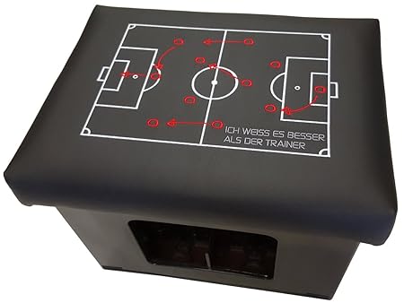 Design BierEx Bierkasten Sitz Spieltaktik Fußball Kissen Bierkastensitz für Bierkiste Hocker schwarz Aufsatz Bierkiste für St